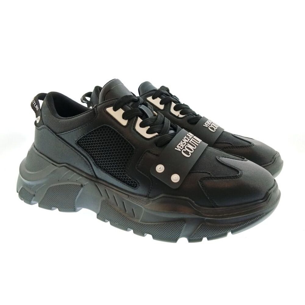 Versace Jeans Couture Mens Black / Gray Chunky Panel Sneakers